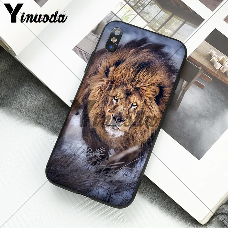 11pro MAX animals The lion Smart Cover черный мягкий чехол для телефона для iPhone X XS MAX 6 6S 7 7plus 8 8Plus 5 5S XR