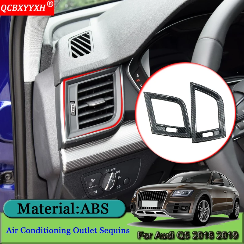

QCBXYYXH Car Styling ABS Car Air Conditional Outlet Sequins Internal Decoration Car Stickers Accessories For Audi Q5 2018 2019