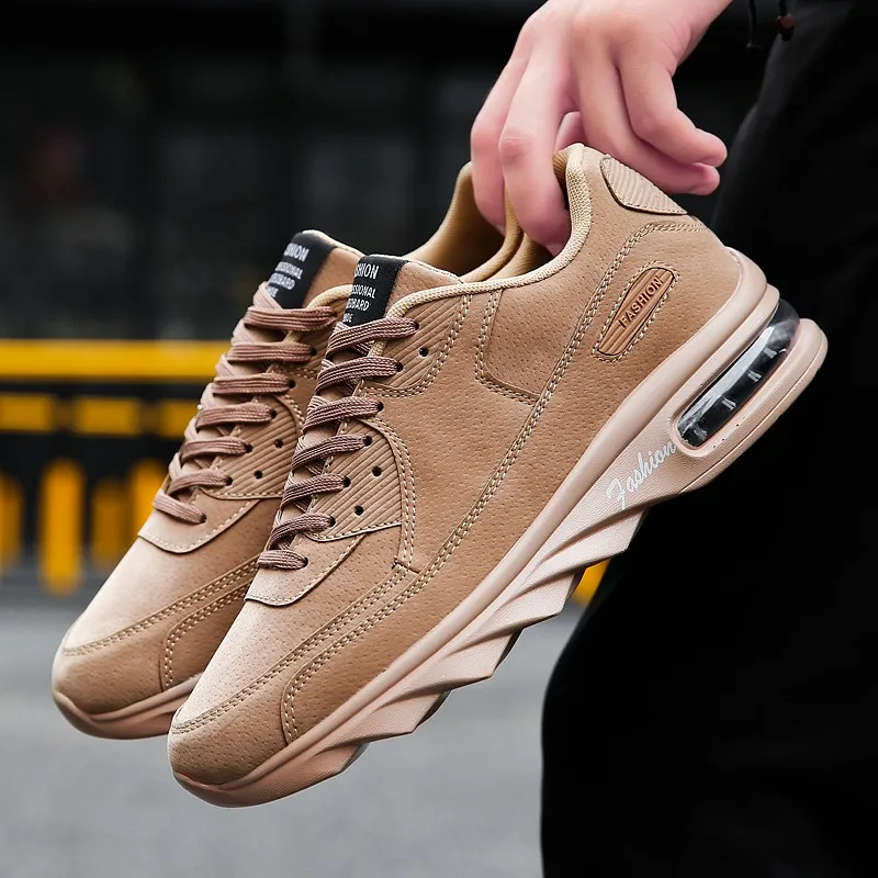 

Casual Slip Air Cushion on Shoes Men Sneakers Summer Lace Up Men Flats Sport Male Shoes Adult 2019 Trainers Breathable shoe 13