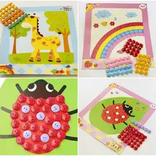 Детские DIY наклейки для кнопок игрушки для рисования забавная игра ручной работы Школа искусства класс живопись Рисование ремесло набор детей раннего образования