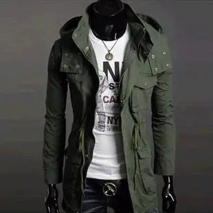 

Korean version trend Cotton Washed Hooded Men Coat fashion Windbreaker A449F234
