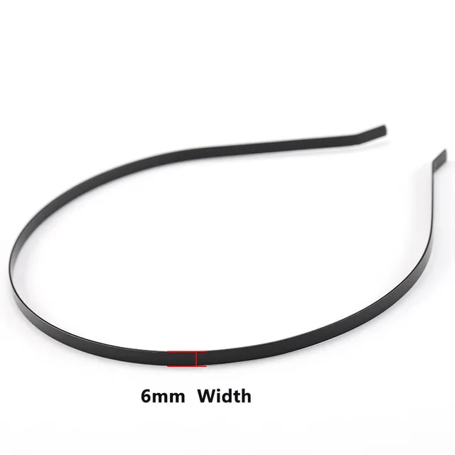 Black 6mm width 5 шт./лот, золотой родий, ширина 3 мм, 5 мм, 6 мм, 7 мм, ободки для волос из нержавеющей стали, повязка для волос, основа, установка, украшения для волос для женщин - Окраска металла: Black 6mm width