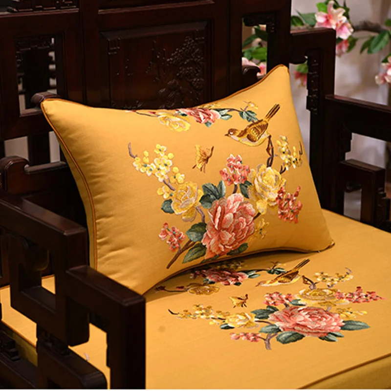 

Classical Embroidery Cushion Cover Bird Bloom Elegant Color Pillow Throw Pillows Christmas Pillow Cojines Decorativos Para Sofa
