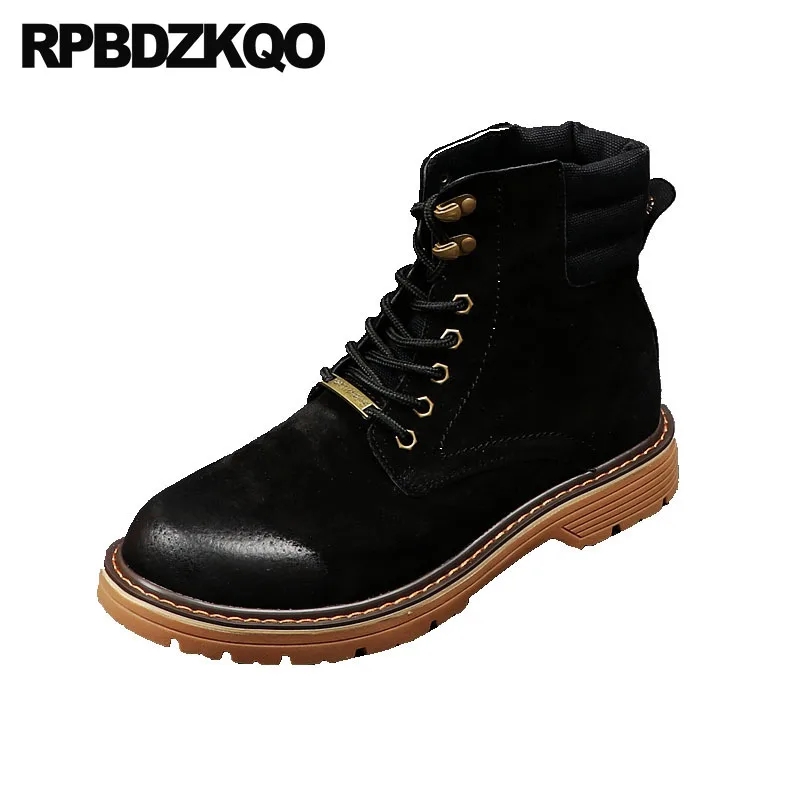 

Short Army Non Slip Black Autumn Retro Combat Boots Ankle Durable Men Suede Green Military British Style Shoes Lace Up Designer