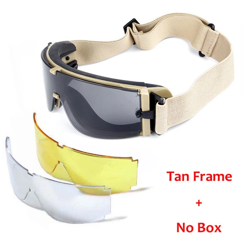 Военный страйкбол тактические очки защитные очки боевые очки 3 линзы тактические очки с камуфляжной коробкой