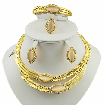 

colourful stone jewelry set for ladies Women Bridal Jewelry Sets Luxury necklace set in jewelry sets stud drop errings jewellery