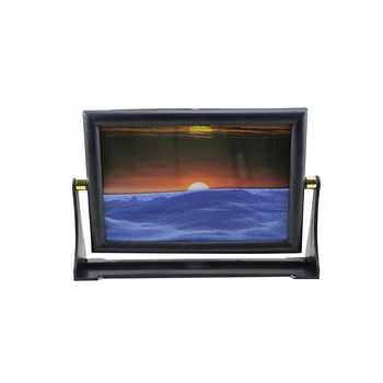 

3D Scenery Art Quicksand Painting Hourglass Figurine Mirror Glass Crafts Fashion Landscape Decorative Ornament Gifts