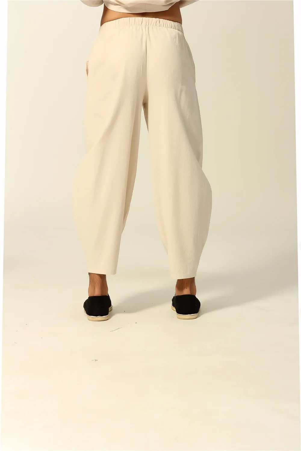 Новое поступление, Китайский Мужской Хлопковый костюм кунг-фу, тайцзи, комплекты для ушу, рубашка с длинным рукавом и свободные длинные штаны, брюки, размер M-XXXL