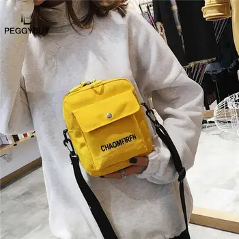 

Women's Messenger Bag Mobile Phone Bag Letter Print Sports Shoulder Messenger Handbags Unisex Canvas Crossbody Bag Dropshipping