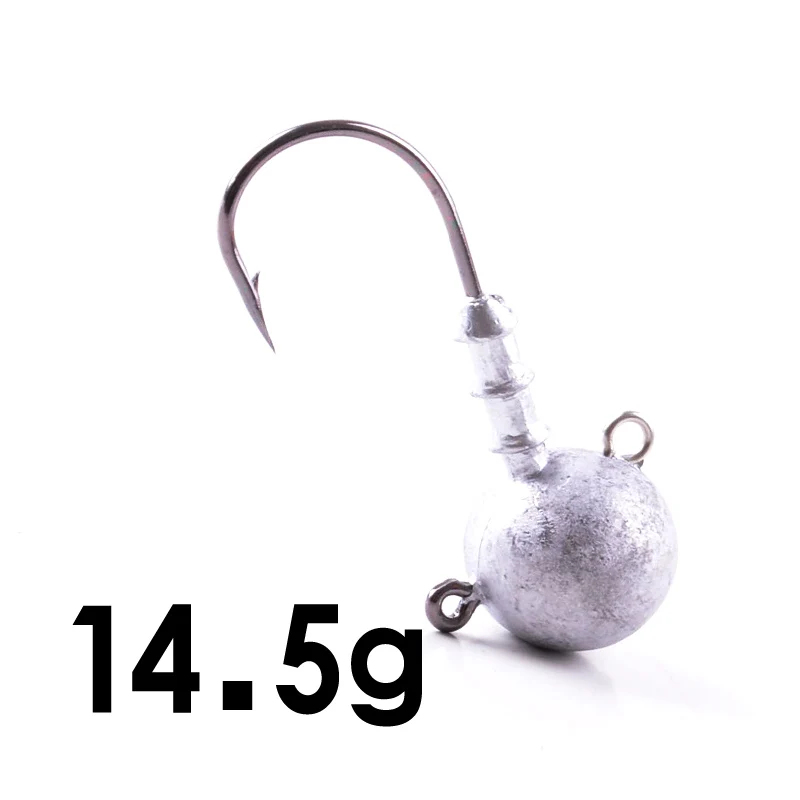 Рыболовный крючок 8 шт./лот 14,5 г двойное отверстие Jig Head Крючки для рыбалки Мягкая приманка, червь приманки рыболовные принадлежности PESCA свинцовые крючки инструмент - Цвет: 14.5g