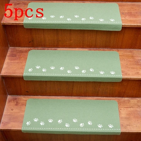 5 шт. светящиеся ковры для лестницы Нескользящие самоклеящиеся лестницы коврики шаг прямоугольные коврики семья дети старый человек безопасный лестничный ковер - Цвет: Green
