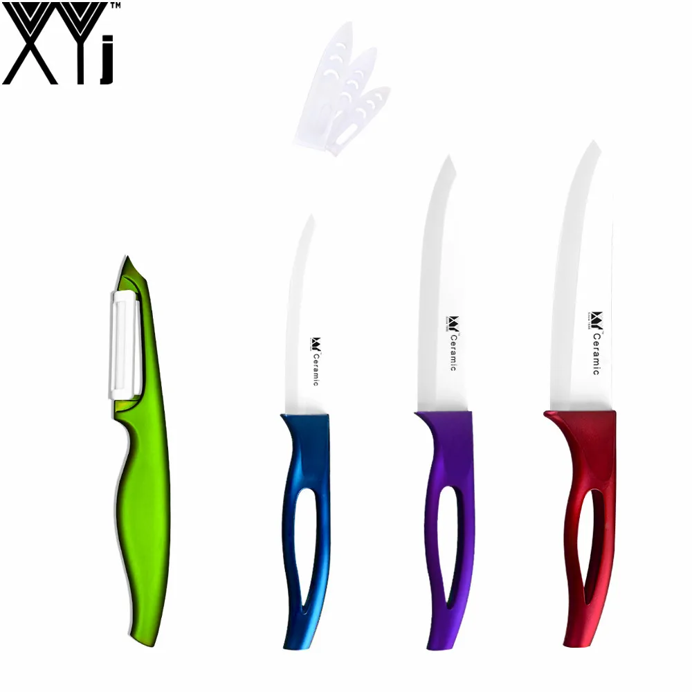 XYJ Brand Practical Ceramic Knife Set 4" 5" 6" Utility Slicing Chef