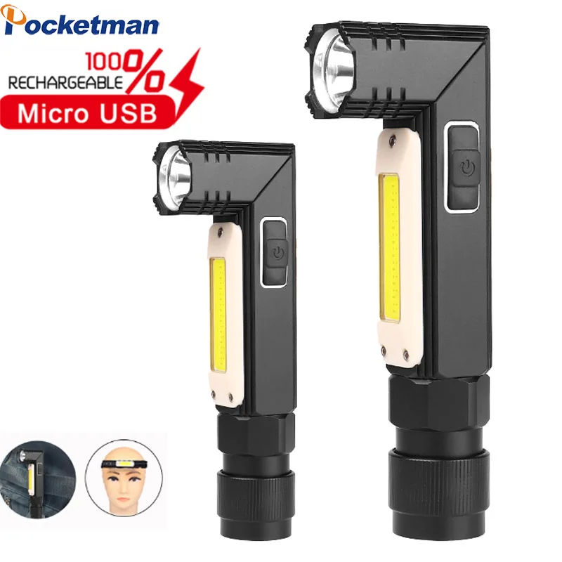 

10000LM LED Flashlight Ultra Bright Waterproof COB Light USB Rechargeable Torch Tail magnet 5modes Work Light Rotate waterproof