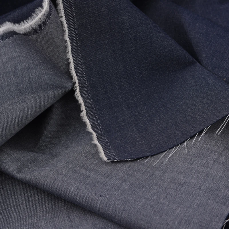 

150CM Wide Demin Blue Color Silk Wool Fabric for Autumn Spring Suit Dress Jacket H225