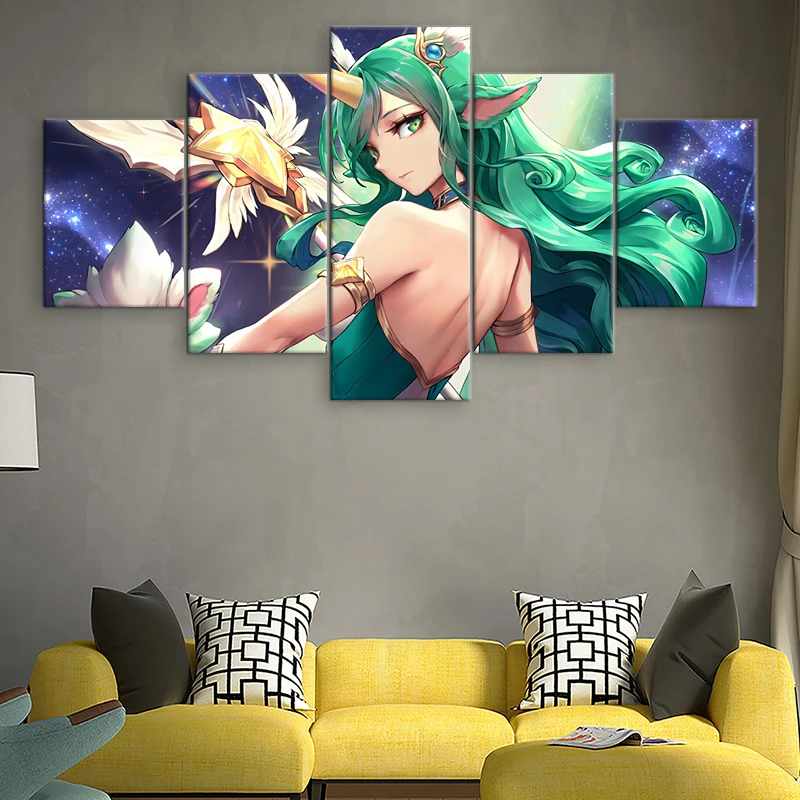 5-Pieces-Wall-Decor-Star-Canvas-Painting-Guardian-Soraka-Wall-Art-Poster-League-of-Legends-Modern (2)