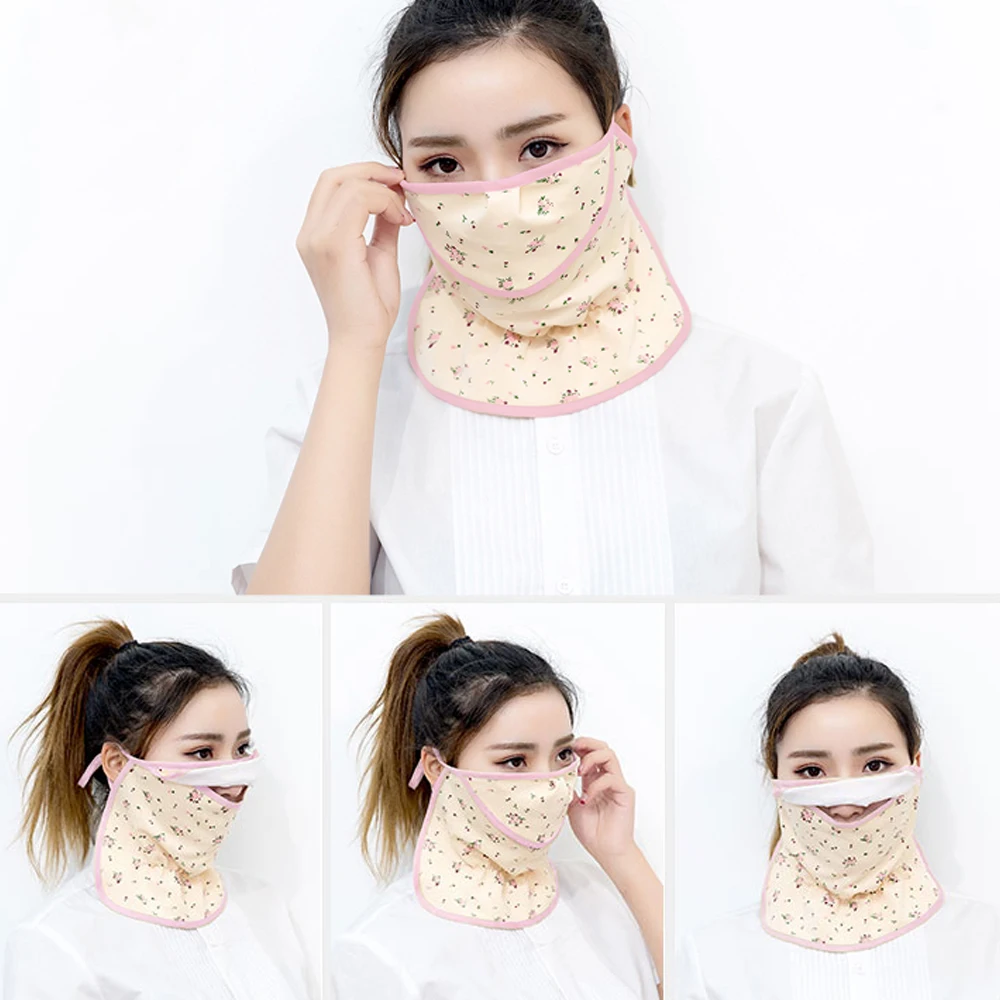 

Summer Spring Women Mouth-muffle Mask Neck Guard Sun Protective Shade UV mask Anti-dust Windproof Outdoor Riding Face Mask
