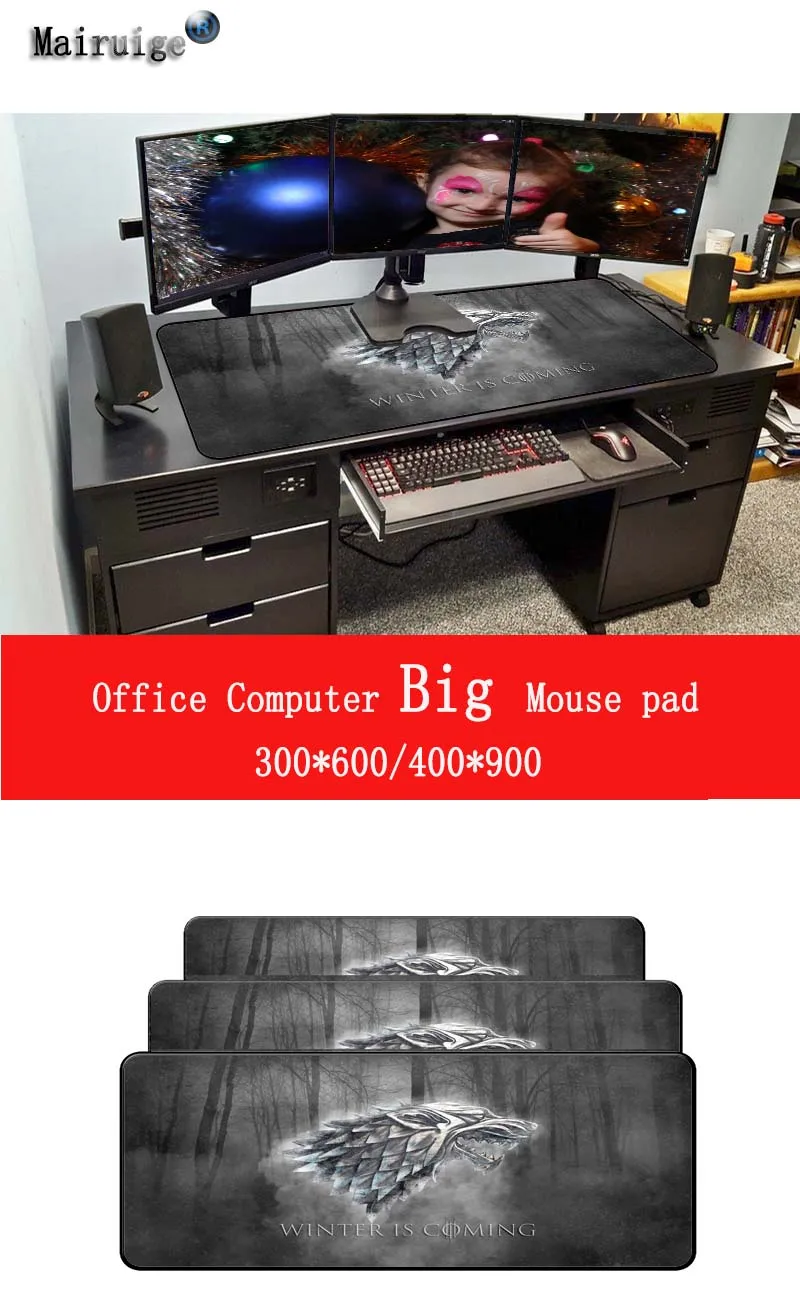 Mairuige Game of Thrones mouse pad gamer 900x400mm notbook mouse mat large gaming mousepad Locking Edge mouse PC desk padmouse