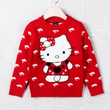 1 2T Autumn Winter Baby Girls Sweater Children Clothing Pull Fille Cotton Hello Kitty Cat Dolphin
