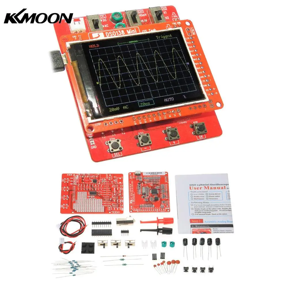 DSO138mini Digital Oscilloscope DIY Kit 2.4 inch SMD Parts Pre soldered Electronic Learning Set