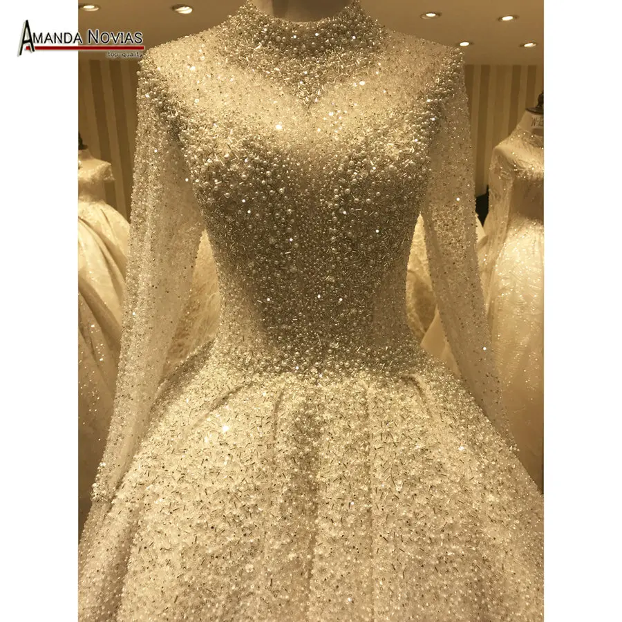 

bouquet wedding dress full beading luxury shinny bridal dress 2019