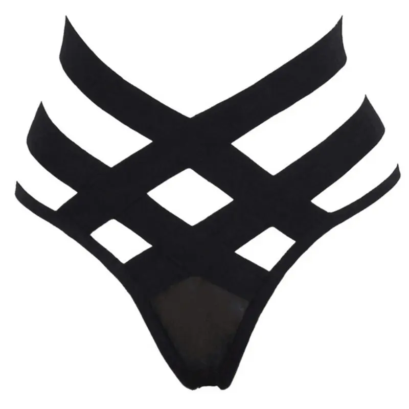 

Women Plus Size Erotic High Waist Lingerie Underwear Hollow Out Criss Cross Strappy Multi Bandage G-String Briefs Sexy High Cut