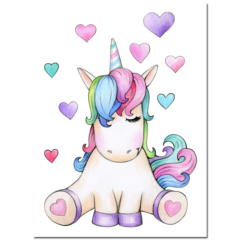 

Nordic 5d Diy Diamond Painting Cartoon Unicorn Diamond Embroidery Baby Girl Room Decoration Mosaic Art Cross Stitch Unframed
