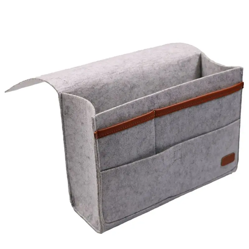 

Felt Bedside Caddy Storage Bag- Bed Skirt Storage Pocket Organizer For Bedroom, College Dorm Room,Under Mattress Holder Bag