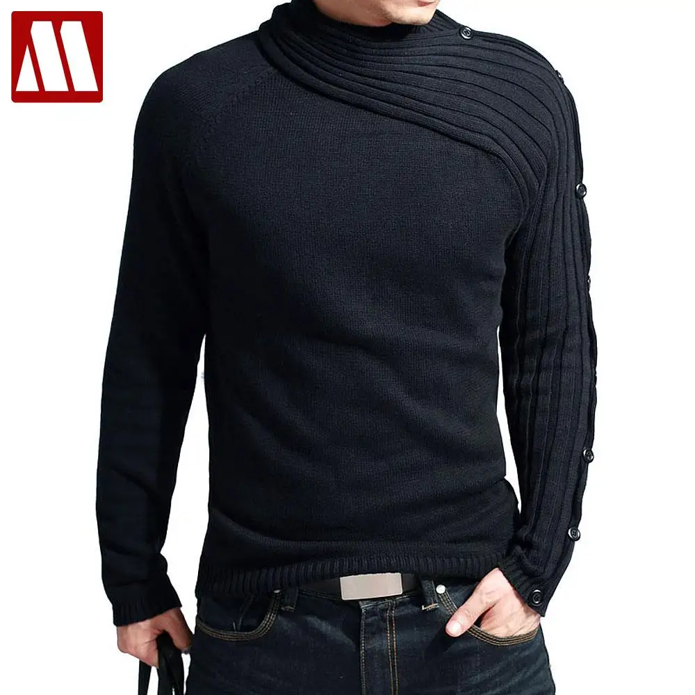 Grey Mens Jumper Warm Winter Sweater Knitted Pullover Sweatshirt Casual XXL