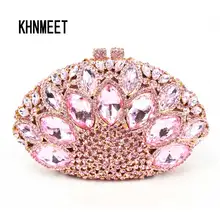 Модные Элитный бренд с украшением в виде кристаллов вечерняя сумочка; BS010 розовая сумка-клатч со стразами для ночного клуба вечерние кошелек Bling Сумочка 00106-c