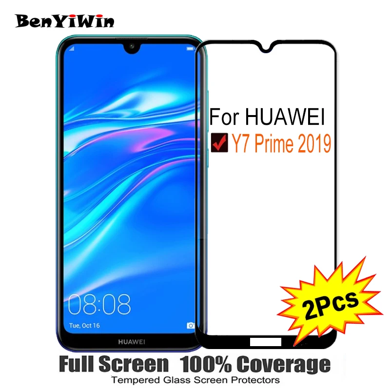 2 шт полное покрытие экрана протектор Закаленное стекло для Huawei Y7 prime 2019 6 26 &quot9 H