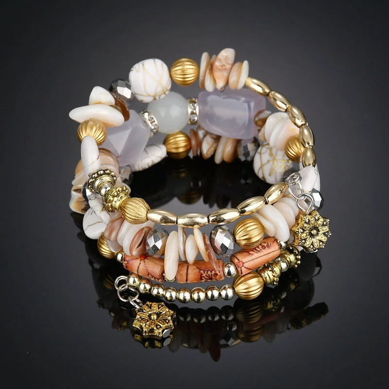 #*Cheap Woman Boho Multilayer Beads Charm Bracelets For Women Vintage Resin Stone Bracelets amp; Bangles Pulseras Ethnic Jewelry Gift