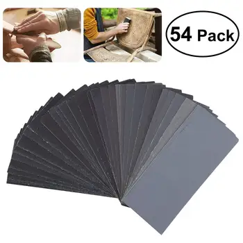 

23 * 9.5 cm 54pcs 60 to 3000 Grit Sandpaper Assortment Wet Dry Sand Paper for Automotive Sanding Wood Drop Shopping