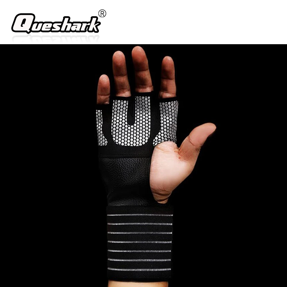 نصف اصبع قفازات رفع الاثقال عدم الانزلاق اللياقة البدنية التدريب قفازات الرجال نجوم النادي الأهلي المعصم دعم دومبل] كمال الاجسام قفازات