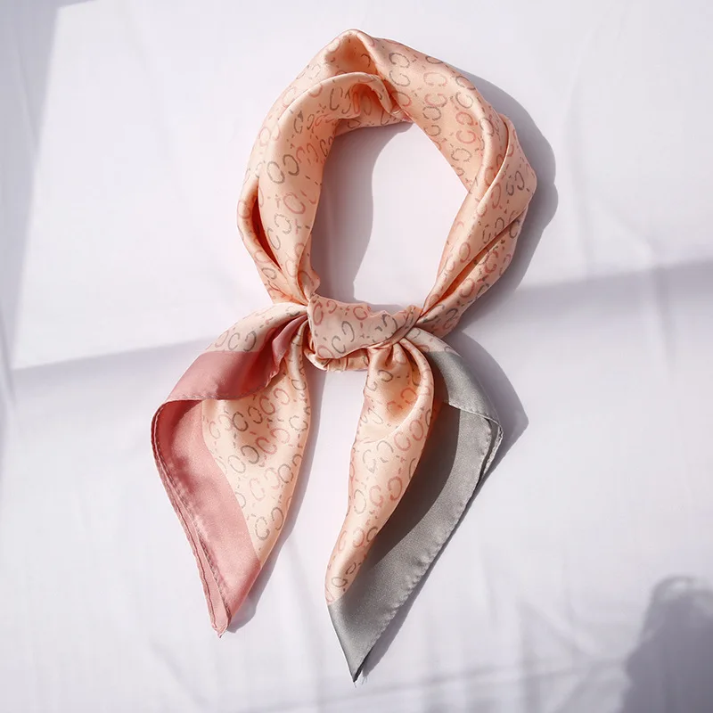 Yishine 70x70 см 4 цвета для женщин полиэстер шелковый шарф лоскутное полосатые принты летние атласные длинные обертывания ромбические шарфы шаль