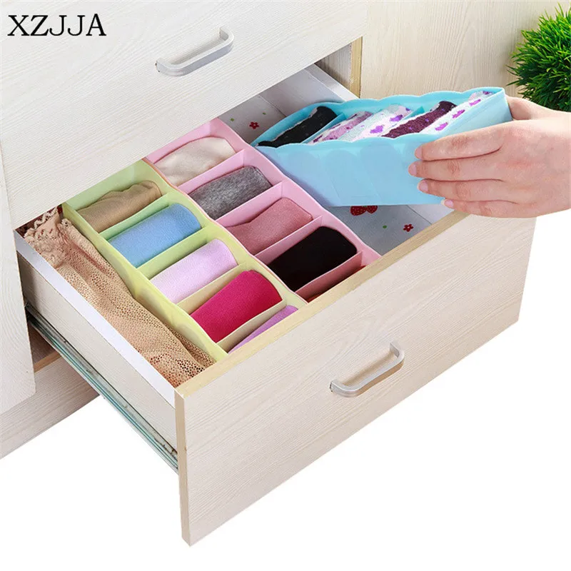 XZJJA Multi-Functional Ящик Тип Коробка для хранения наборный 5 сетки носок нижнее белье Органайзер для галстуков портативный настольные Предметы коробка для хранения