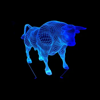 

New Bull 3d Lamp Led 7 Color Remote Control Acrylic Stereo Desk Lamp Led Table Decoration Table Lamps 3d Night light