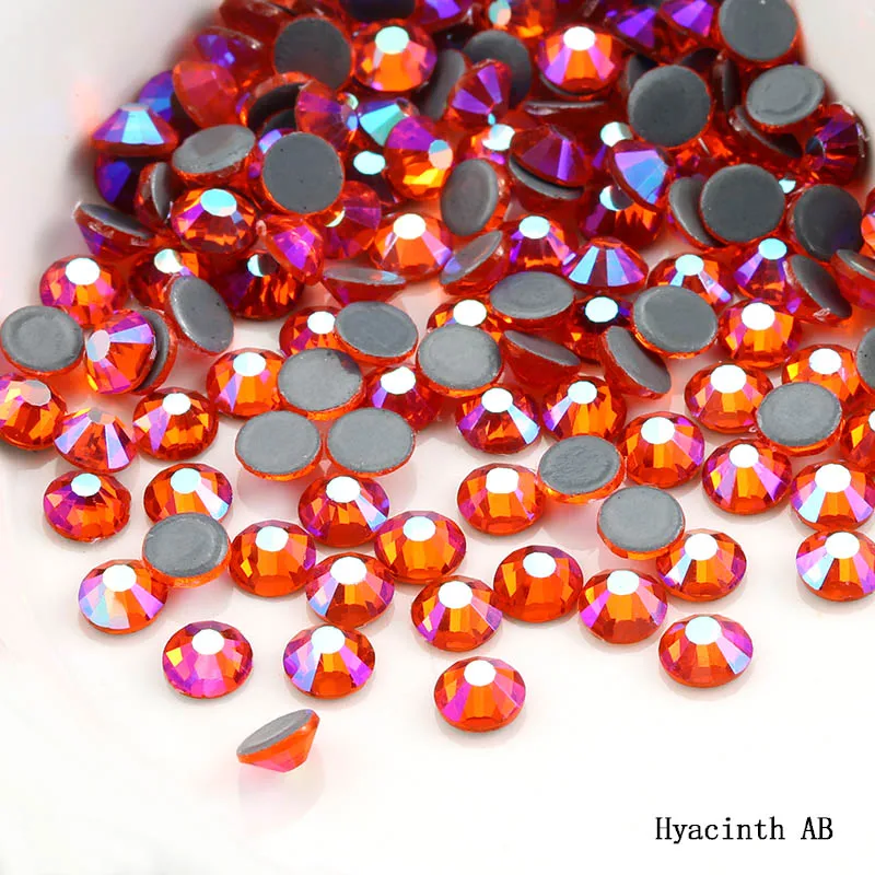 SS6-SS30 Multi-color Crystal AB Hot Fix Rhinestone Crystal Super Glitter Strass Iron On Rhinestones For Nail Art Fabric Garment 