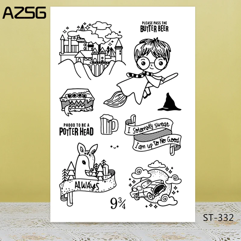 

AZSG Harry Potter/Magic Transparent Silicone Clear Stamps/seal for DIY Scrapbooking/Card Making/Photo Album Decoration Supplies