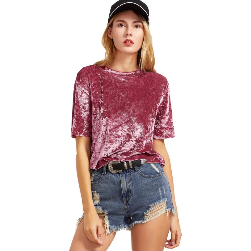 Женская футболка с короткими рукавами бархатная принтом взрывов на AliExpress Stranger