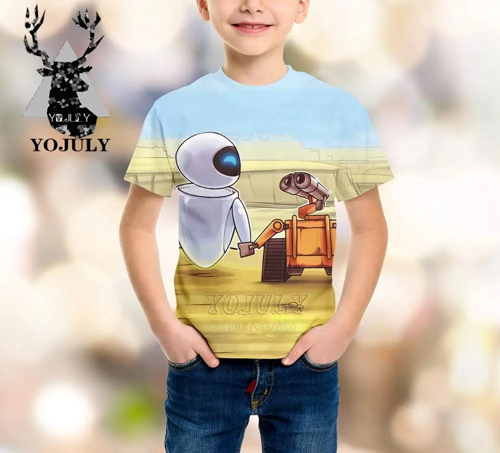 YOJULY Robot WALL. E/футболка с 3d принтом для мальчиков и девочек-подростков детская Милая футболка с короткими рукавами Топы, детская одежда лето A111 - Цвет: 6