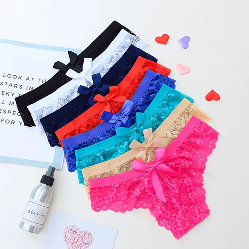 N ROPALIA женское кружевное нижнее белье с бантом сексуальное стринги бесшовные