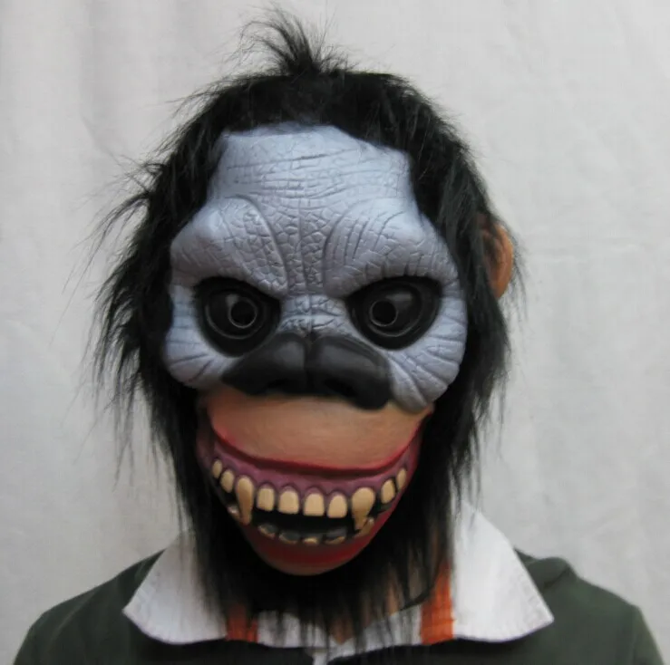 Googly Eye Monkey Mask Scary Animal Horror Chimp Halloween Fancy Dress