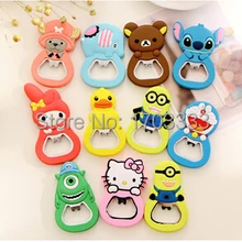 Милый мультфильм Творческий Многофункциональный силиконовый гель открывалка для бутылок пива магнит на холодильник