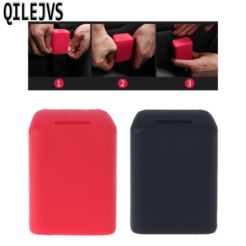 

QILEJVS Universal Silicone Car Seat Belt Buckle Covers Clip Anti-Scratch Cover
