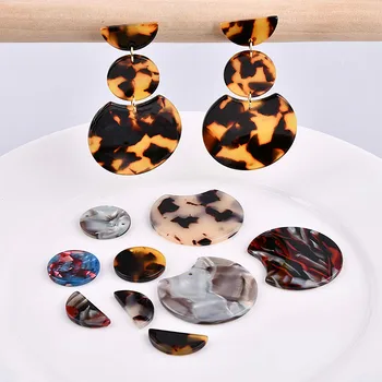 

DIY accessories South Korea wind circle half round Harajuku acetate earrings pendant accessories material