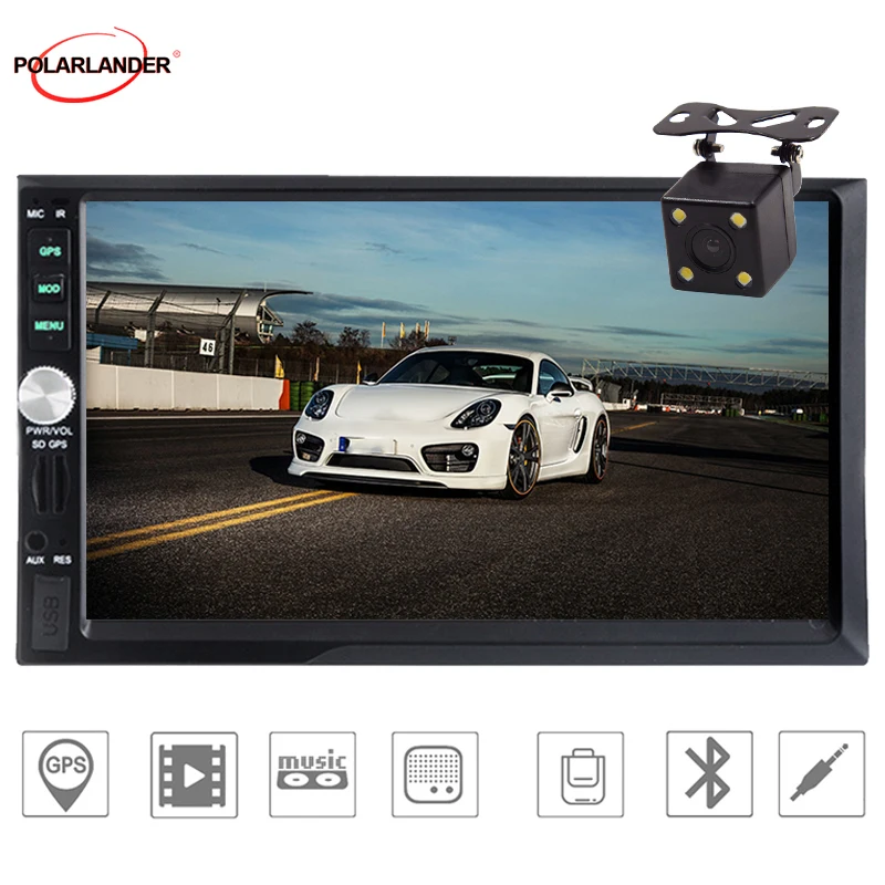 Радио тюнер USB/TF/AUX блоки gps оборудование Bluetooth 7 дюймов 2Din автомобильное радио Универсальный Автомобильный стереоавтомобиль MP5 MP3/mp4 плееры
