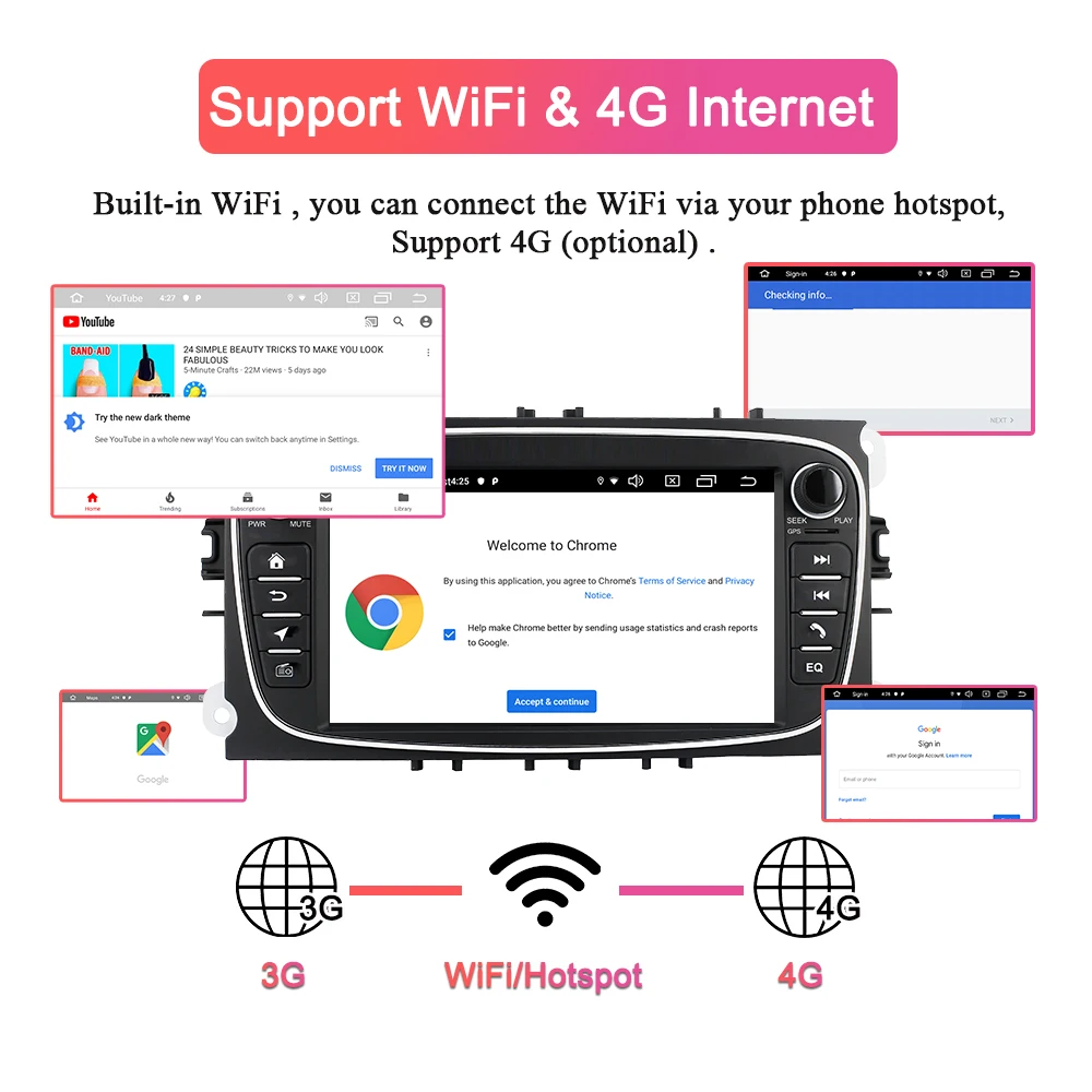 Clearance Navivox 2 Din Android 9.0 Car Multimedia Player for Ford Focus 2 3 2004-2011 Mondeo Galaxy S-max Kuga C-max Car Radio Navigation 5