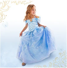 2015 New Kids Cinderella Dress Cosplay Cinderella Costume Girl Princess Dress Kids Fairy Tail dress fancy