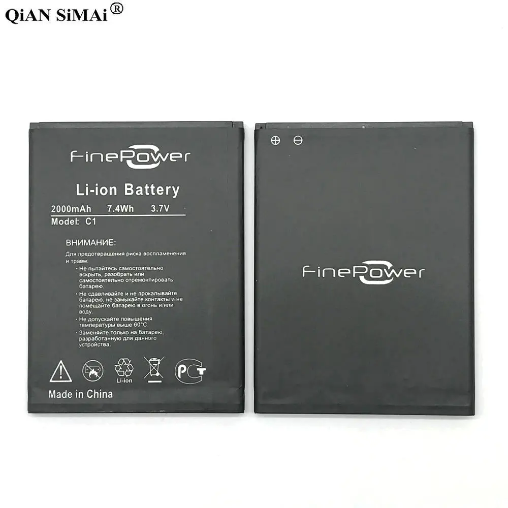 Новый высококачественный аккумулятор FinePower C1 2000 мАч для телефона C1|Аккумуляторы
