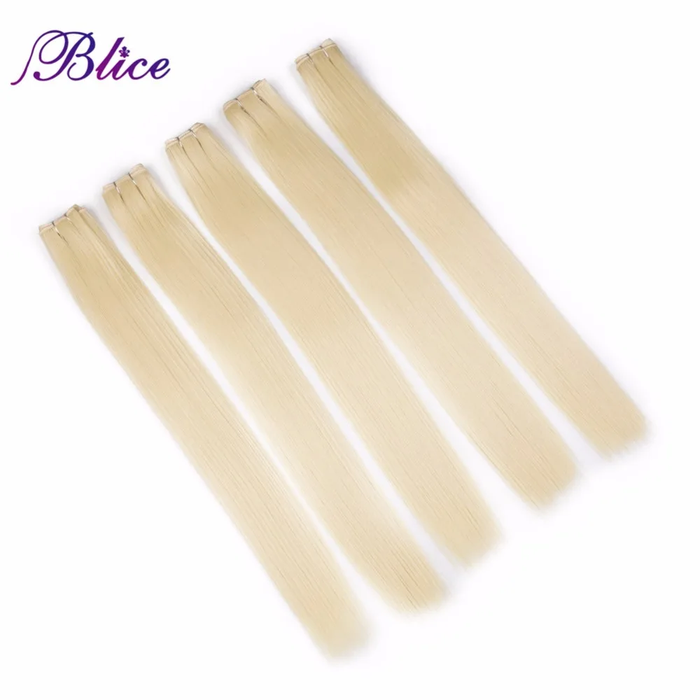 Blice Synthetic Hair Extensions 3 Pieces/Lot 24 Inch Yaki Straight Hair Weaving Long Length 100g/Piece All Colors Available